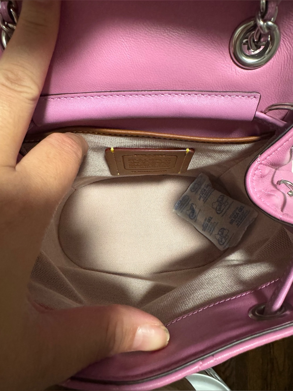 Coach Quilted Tabby Leather Backpack in Pink - Picture 7 of 10